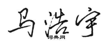 骆恒光马浩宇行书个性签名怎么写