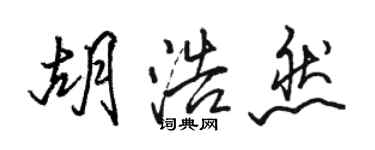 骆恒光胡浩然行书个性签名怎么写