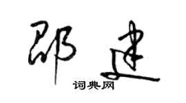梁锦英邵建草书个性签名怎么写