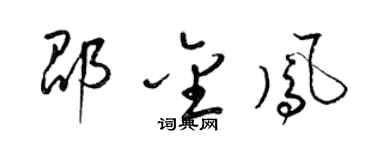 梁锦英邵金凤草书个性签名怎么写