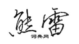 骆恒光熊雷行书个性签名怎么写