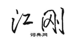 骆恒光江刚行书个性签名怎么写