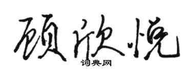 骆恒光顾欣悦行书个性签名怎么写