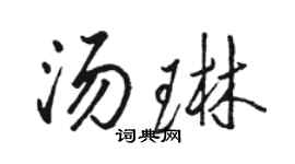 骆恒光汤琳行书个性签名怎么写