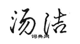 骆恒光汤洁行书个性签名怎么写