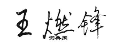 骆恒光王燃锋行书个性签名怎么写