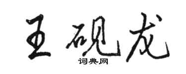 骆恒光王砚龙行书个性签名怎么写