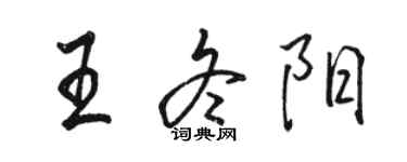 骆恒光王冬阳行书个性签名怎么写
