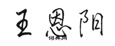 骆恒光王恩阳行书个性签名怎么写