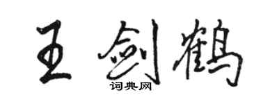 骆恒光王剑鹤行书个性签名怎么写
