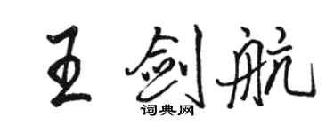 骆恒光王剑航行书个性签名怎么写
