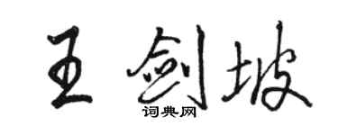 骆恒光王剑坡行书个性签名怎么写