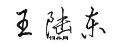 骆恒光王陆东行书个性签名怎么写