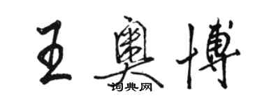 骆恒光王奥博行书个性签名怎么写