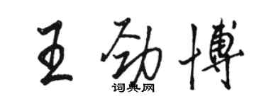 骆恒光王劲博行书个性签名怎么写