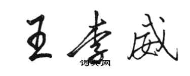 骆恒光王李威行书个性签名怎么写