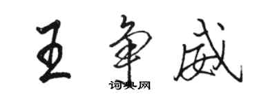 骆恒光王争威行书个性签名怎么写