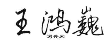 骆恒光王鸿巍行书个性签名怎么写