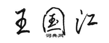 骆恒光王国江行书个性签名怎么写
