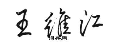 骆恒光王维江行书个性签名怎么写
