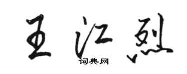 骆恒光王江烈行书个性签名怎么写