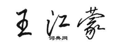 骆恒光王江蒙行书个性签名怎么写