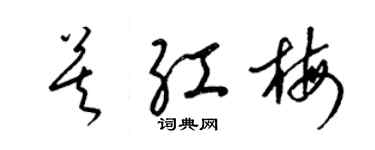 梁锦英莫红梅草书个性签名怎么写