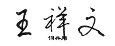 骆恒光王祥文行书个性签名怎么写