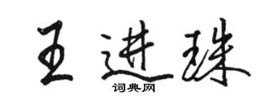 骆恒光王进珠行书个性签名怎么写