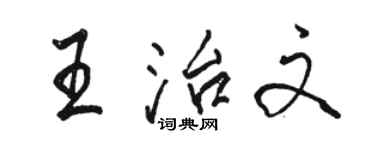 骆恒光王治文行书个性签名怎么写