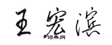 骆恒光王宏滨行书个性签名怎么写
