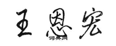 骆恒光王恩宏行书个性签名怎么写