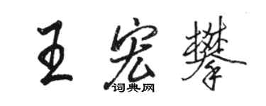 骆恒光王宏攀行书个性签名怎么写