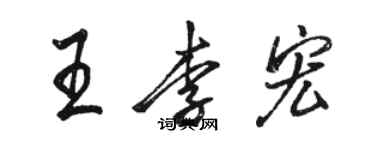 骆恒光王李宏行书个性签名怎么写