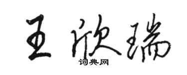 骆恒光王欣瑞行书个性签名怎么写