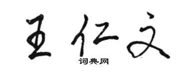 骆恒光王仁文行书个性签名怎么写