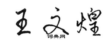 骆恒光王文煌行书个性签名怎么写