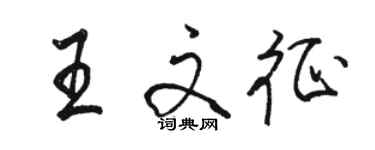 骆恒光王文征行书个性签名怎么写