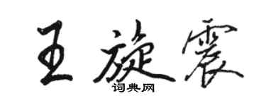 骆恒光王旋震行书个性签名怎么写