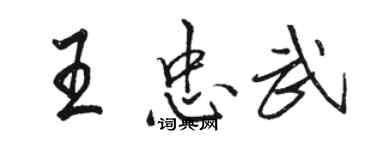 骆恒光王忠武行书个性签名怎么写
