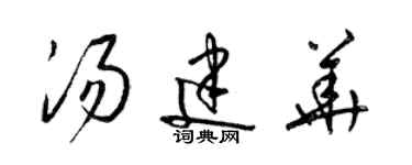 梁锦英汤建华草书个性签名怎么写