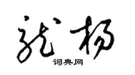 梁锦英龙杨草书个性签名怎么写