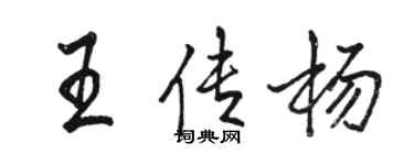 骆恒光王传杨行书个性签名怎么写