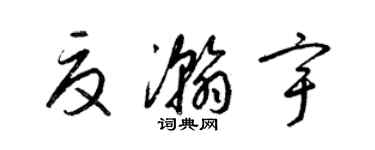 梁锦英夏瀚宇草书个性签名怎么写