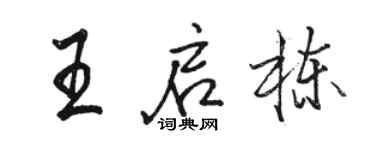 骆恒光王启栋行书个性签名怎么写