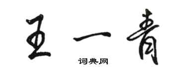 骆恒光王一青行书个性签名怎么写