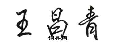 骆恒光王昌青行书个性签名怎么写