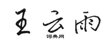骆恒光王云雨行书个性签名怎么写
