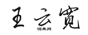 骆恒光王云宽行书个性签名怎么写