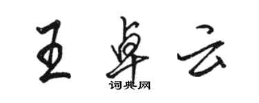 骆恒光王卓云行书个性签名怎么写